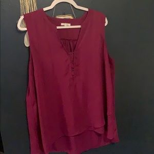 Purple sleeveless blouse
